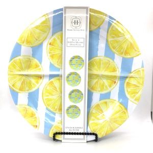 Modern Southern Home set of 4 Dinner Plates NEW! Lemons